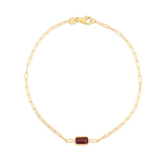 14k Gold Gemstone Paperclip Bracelets- Sparkle & Jade-SparkleAndJade.com C15470-07