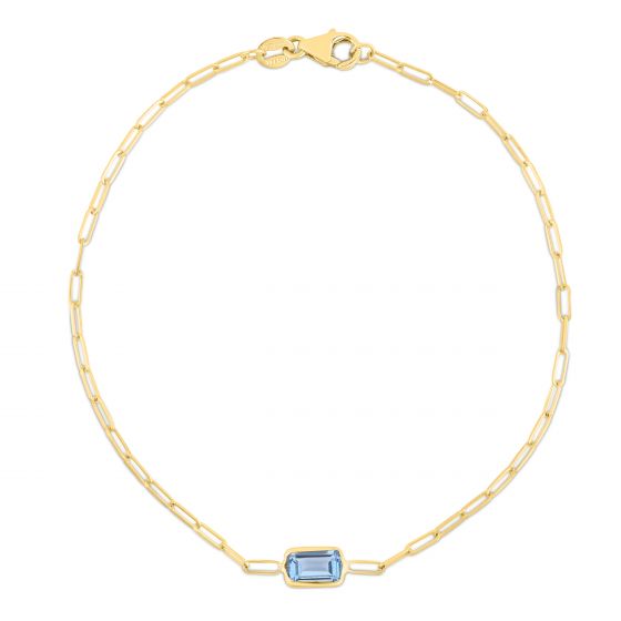 14k Gold Gemstone Paperclip Bracelets- Sparkle & Jade-SparkleAndJade.com C15550-07