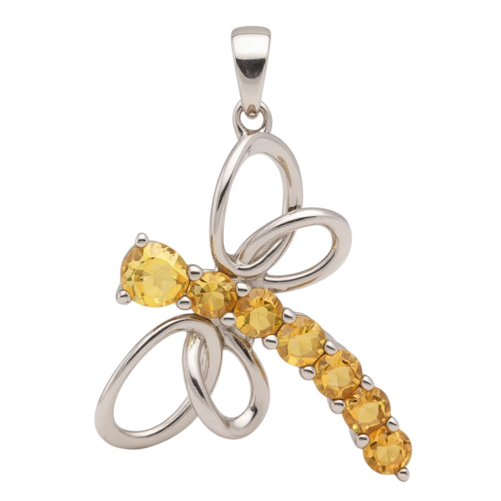 Sterling Silver Gemstone Dragonfly Pendants- Sparkle & Jade-SparkleAndJade.com 