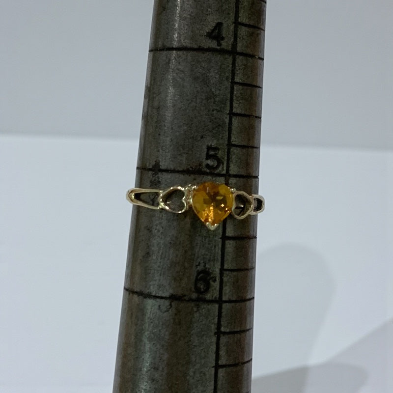 14k or 10k Yellow Gold Genuine Heart Petite Birthstone Rings- Sparkle & Jade-SparkleAndJade.com 