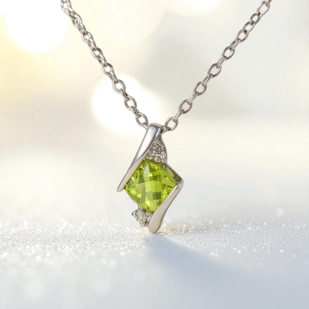 Cushion Cut Gemstone & Diamond Pendants- Sparkle & Jade-SparkleAndJade.com 