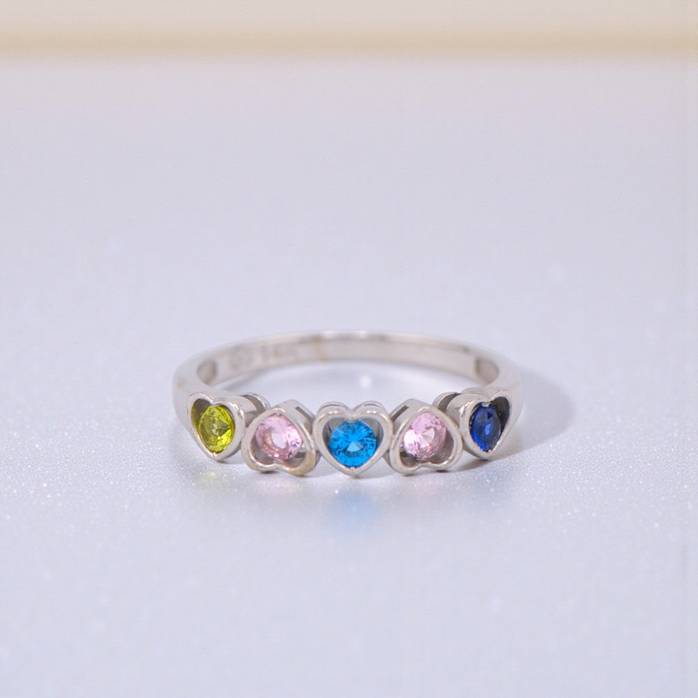 Heart Mother's Family Birthstone Ring- Sparkle & Jade-SparkleAndJade.com 