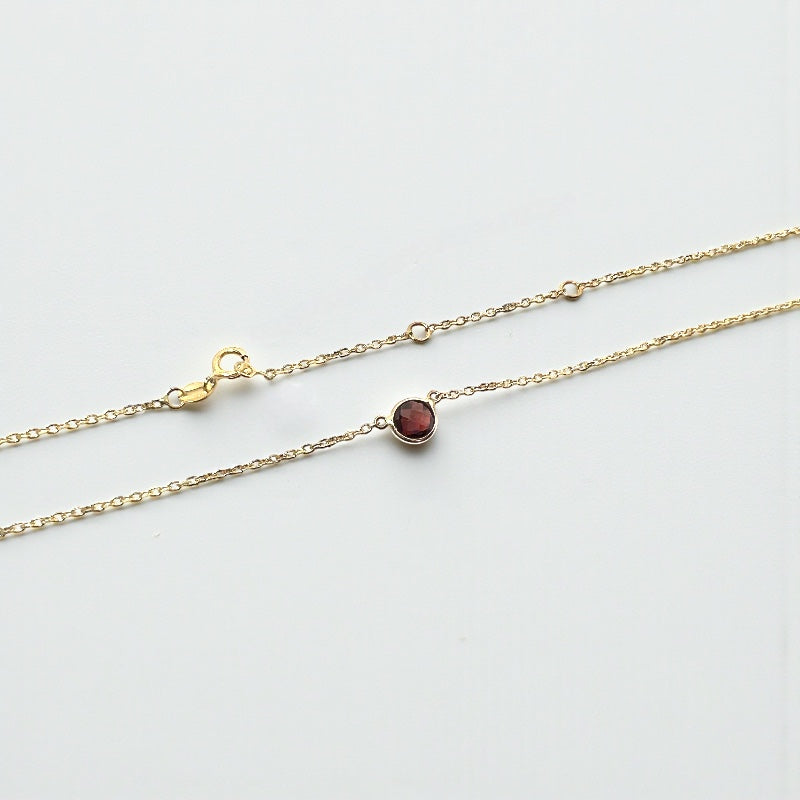 14K Gold & Gemstone Solitaire Necklace- Sparkle & Jade-SparkleAndJade.com 