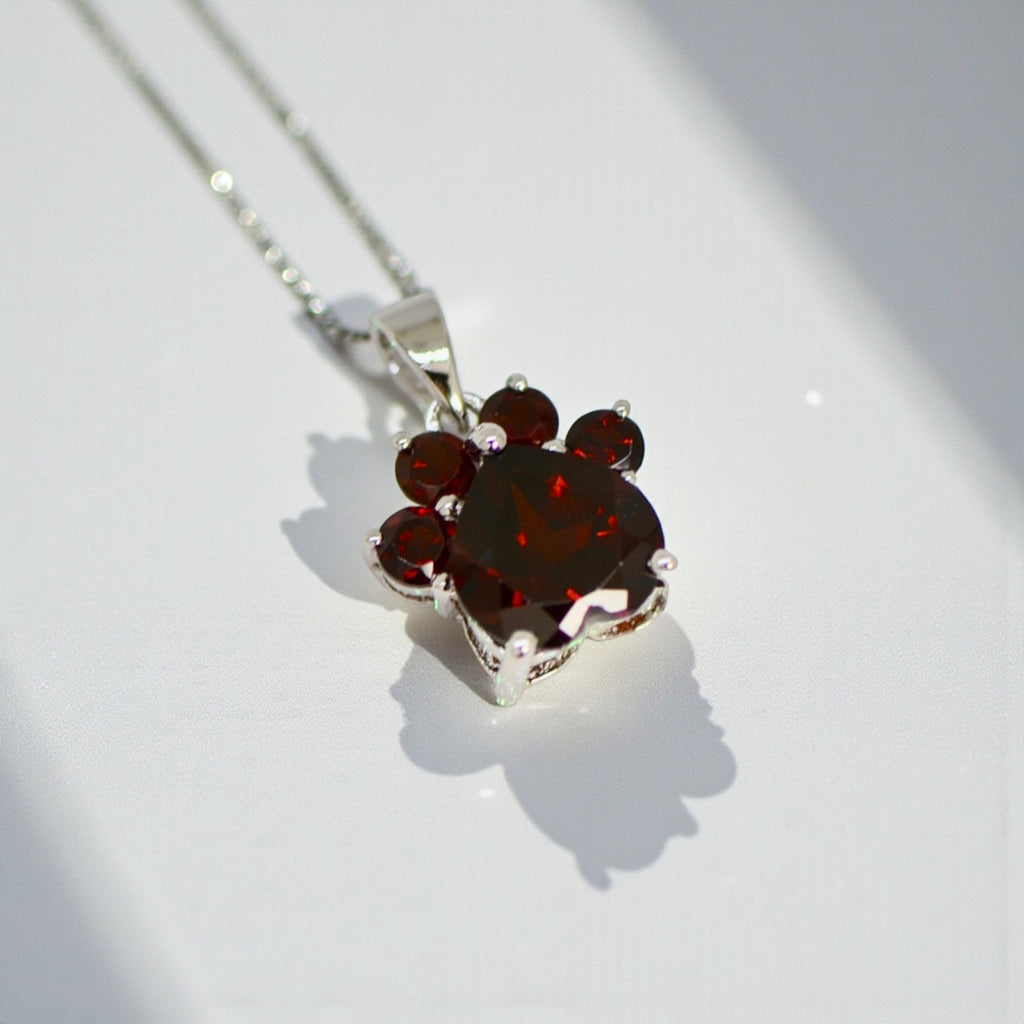 Sterling Silver Gemstone Paw Pendants- Sparkle & Jade-SparkleAndJade.com 