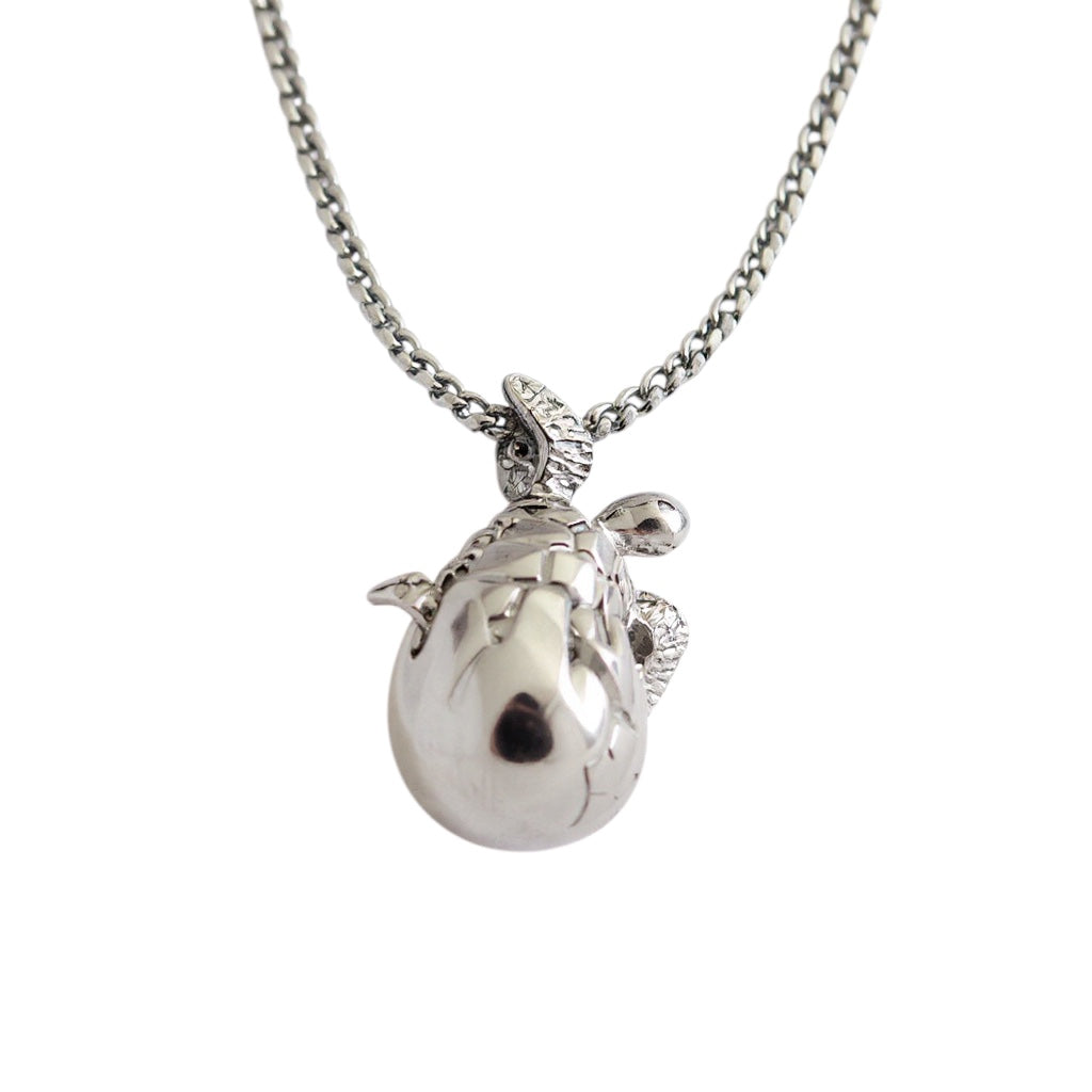 Sterling Silver Moveable Hatchling Egg Baby Turtle Pendant- Sparkle & Jade-SparkleAndJade.com 