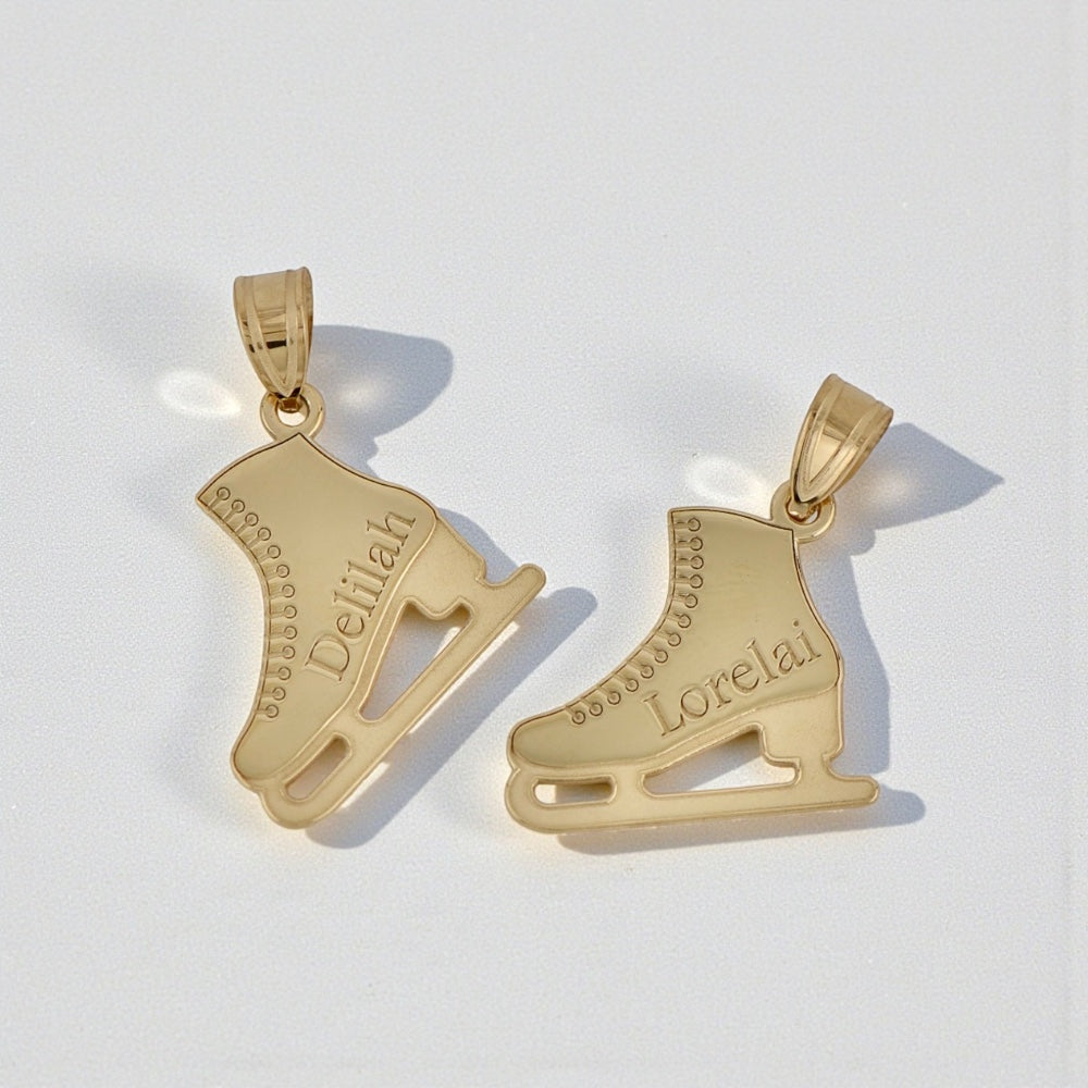 Ice Skating Engraved Skate Name Pendant- Sparkle & Jade-SparkleAndJade.com 