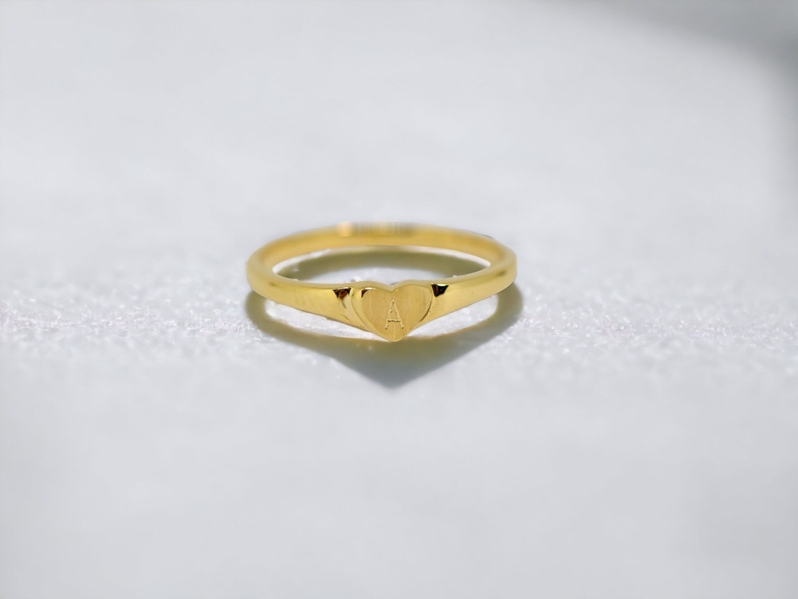 10k solid gold Ring good baby girl heart Size 4