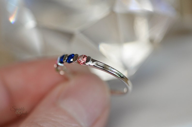 Channel Set Round Mother's Family Birthstone Ring- Sparkle & Jade-SparkleAndJade.com 