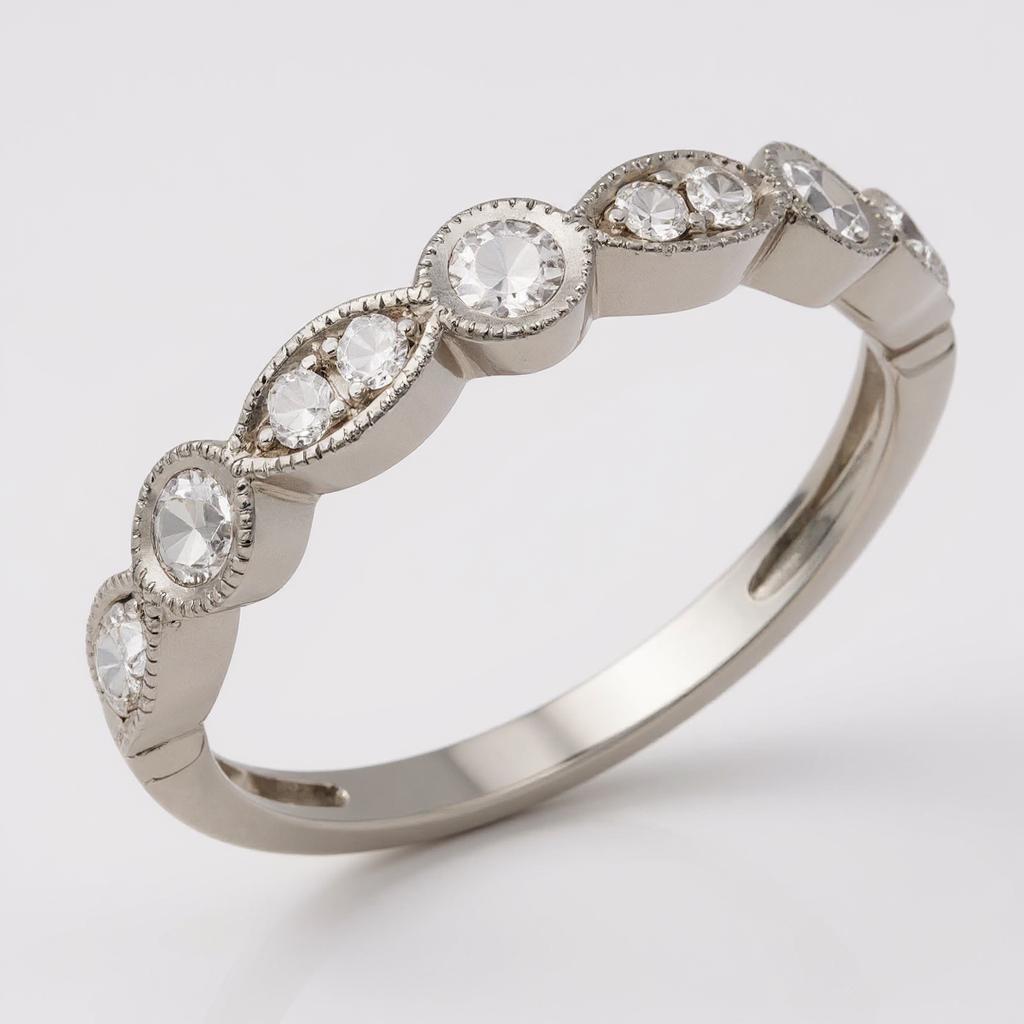 14k White or Yellow Gold Diamond Wedding Anniversary Band R11807WB-DIA- Sparkle & Jade-SparkleAndJade.com 