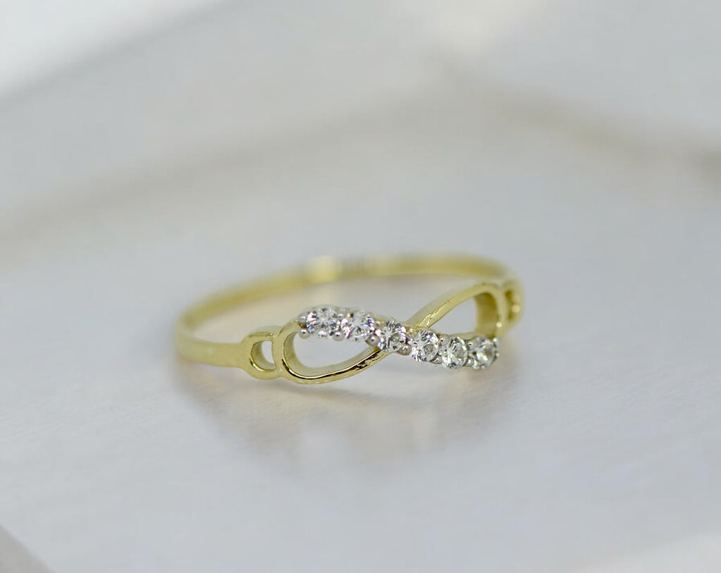 10k Gold CZ Infinity Ring- Sparkle & Jade-SparkleAndJade.com 10C1413