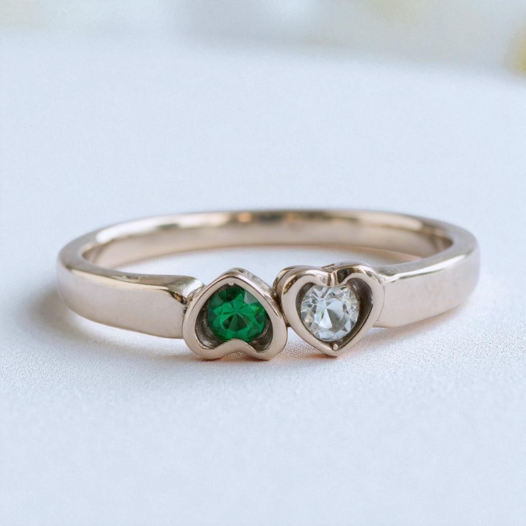 Heart Mother's Family Birthstone Ring- Sparkle & Jade-SparkleAndJade.com 
