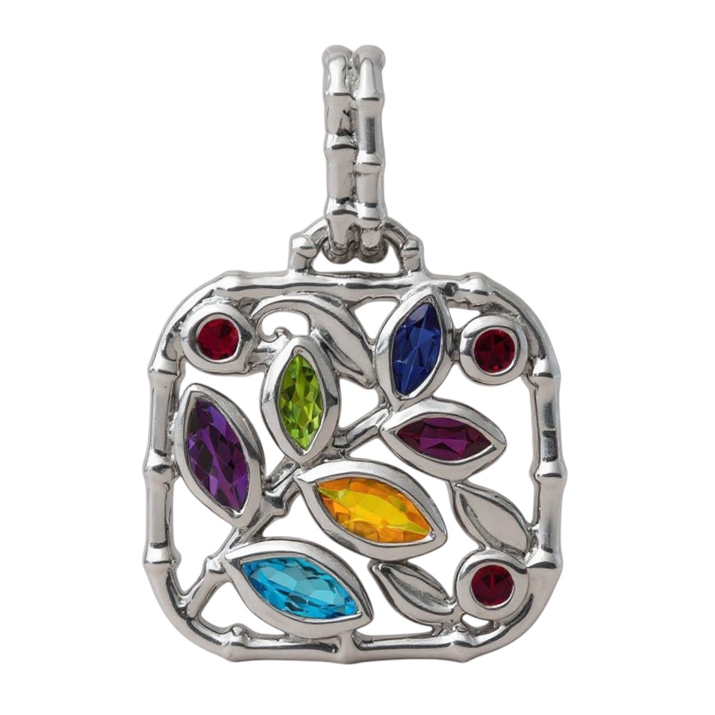 Sterling Silver Multi Genuine Gemstone Pendant- Sparkle & Jade-SparkleAndJade.com 
