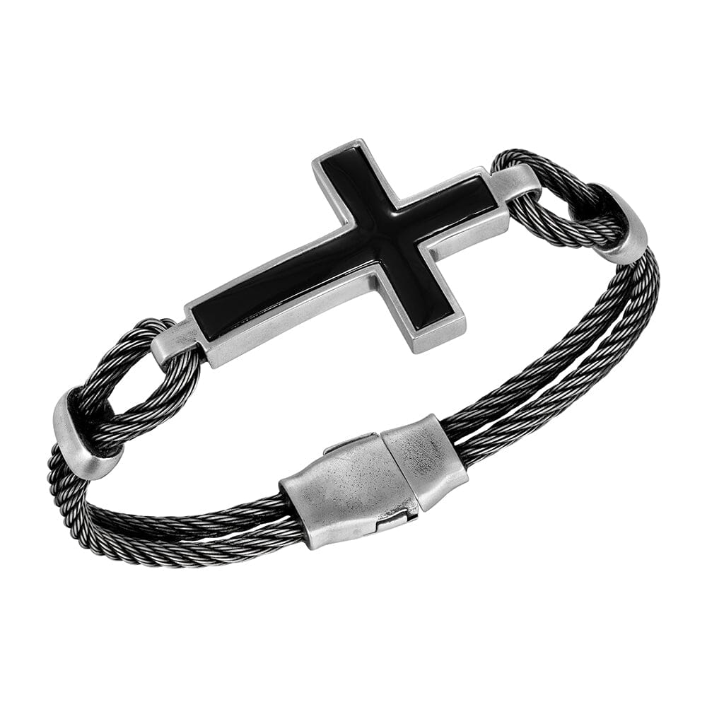 Onyx Cross Nocturne Bracelet by Alamea- Sparkle & Jade-SparkleAndJade.com 
