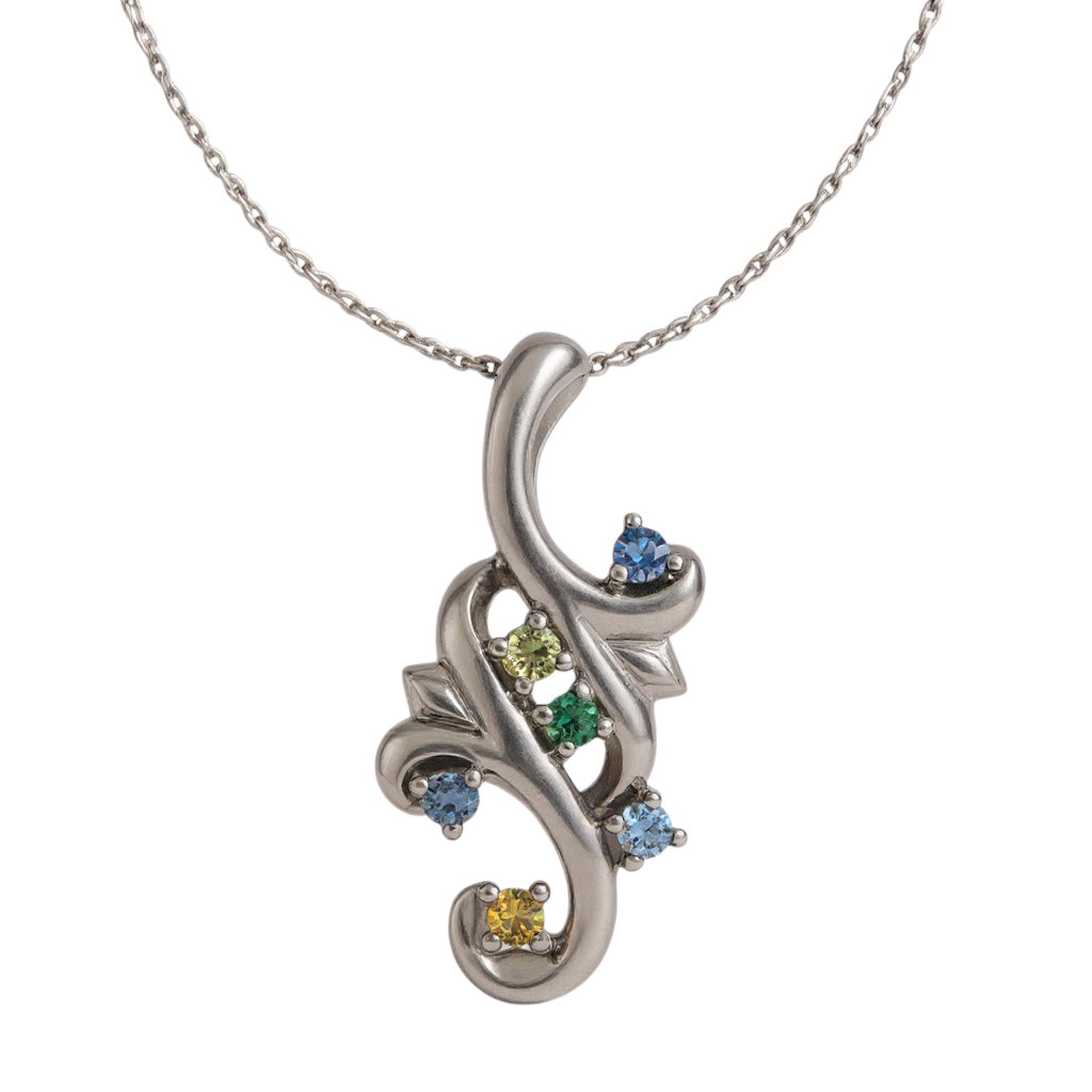 Mother's Family Birthstone Slide Floral Pendant or Necklace- Sparkle & Jade-SparkleAndJade.com 