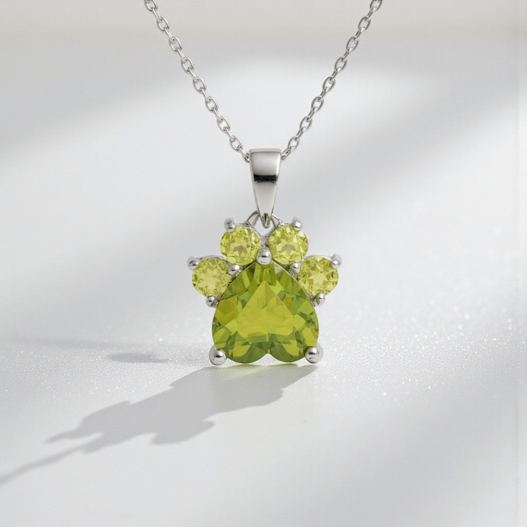 Sterling Silver Gemstone Paw Pendants- Sparkle & Jade-SparkleAndJade.com 