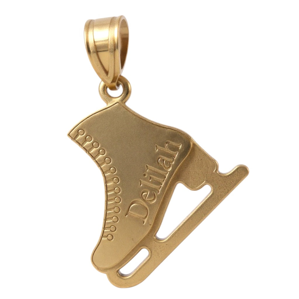 Ice Skating Engraved Skate Name Pendant- Sparkle & Jade-SparkleAndJade.com 