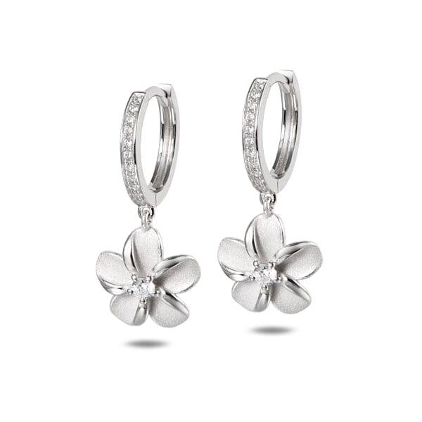 Alamea Plumeria Hoop Earrings- Sparkle & Jade-SparkleAndJade.com 