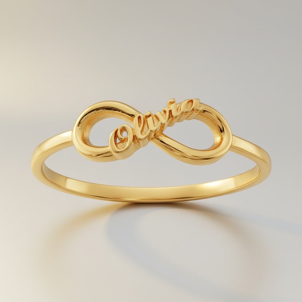 Infinity Name Ring | Sparkle & Jade