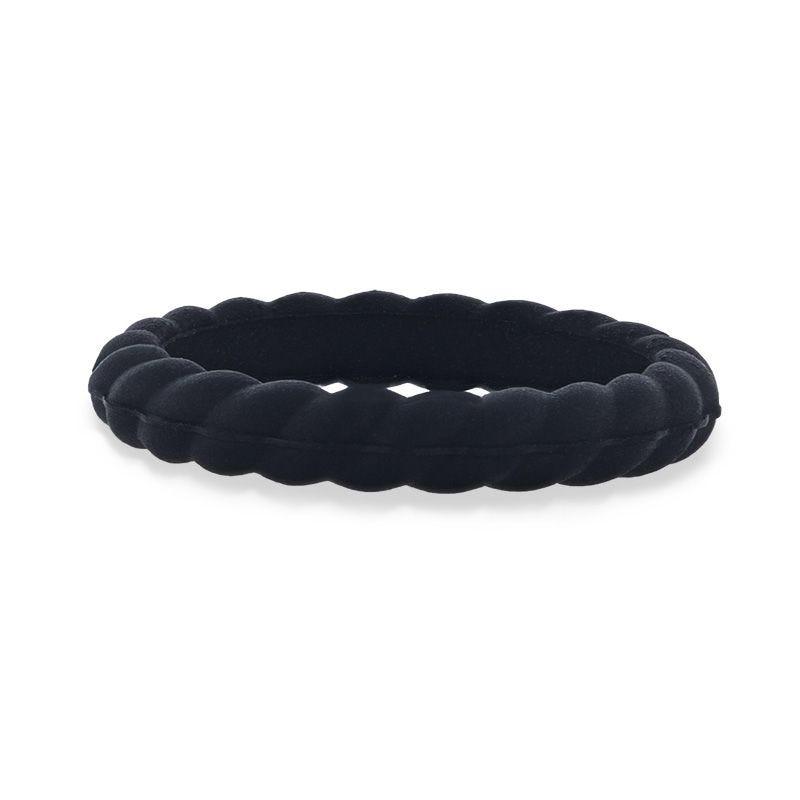 STONE Stackable Black Twist Silicone Ring - 2mm - Free with Purchase of any Thorsten Ring- Sparkle & Jade-SparkleAndJade.com 