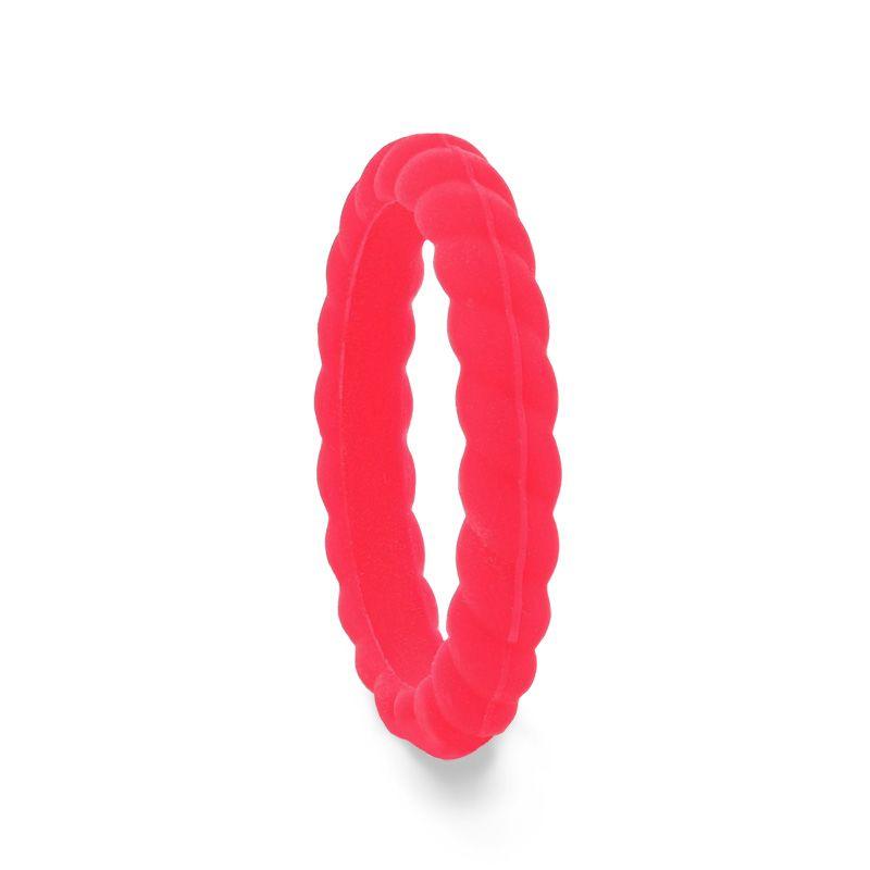 HORTENCIA Pink Stackable Twist Silicone Ring - 2mm - Free with Purchase of any Thorsten Ring- Sparkle & Jade-SparkleAndJade.com 
