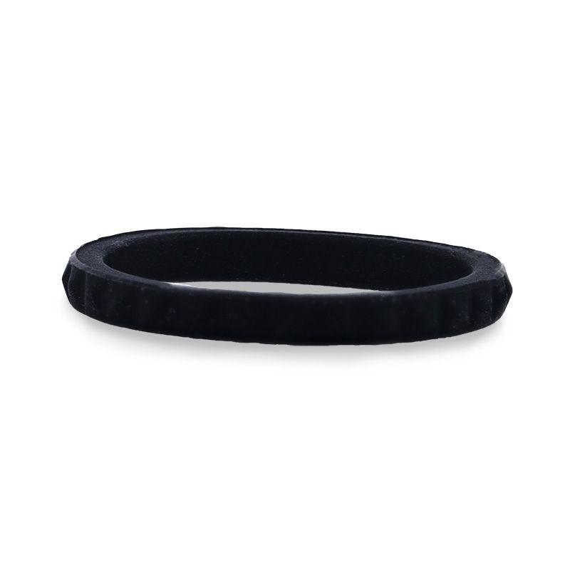 SHADOWPLAY Stackable Faceted Black Silicone Ring - 2mm - Free with Purchase of any Thorsten Ring- Sparkle & Jade-SparkleAndJade.com 