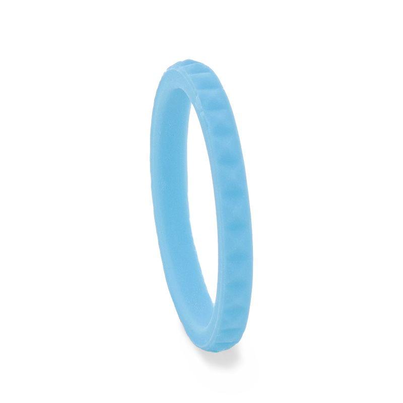 LUKA Light Blue Stackable Faceted Silicone Ring - 2mm - Free with Purchase of any Thorsten Ring- Sparkle & Jade-SparkleAndJade.com 