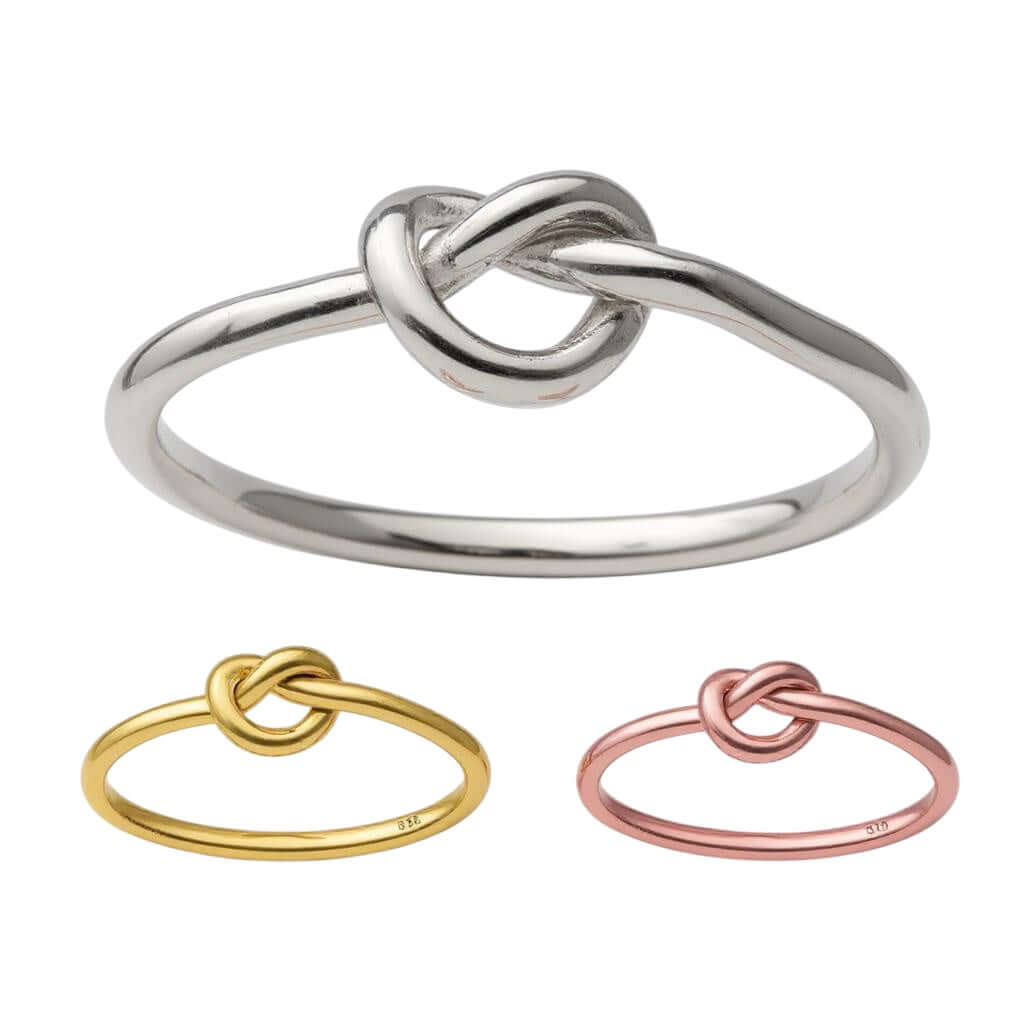Sterling Silver Delicate Love Knot Rings- Sparkle & Jade-SparkleAndJade.com 