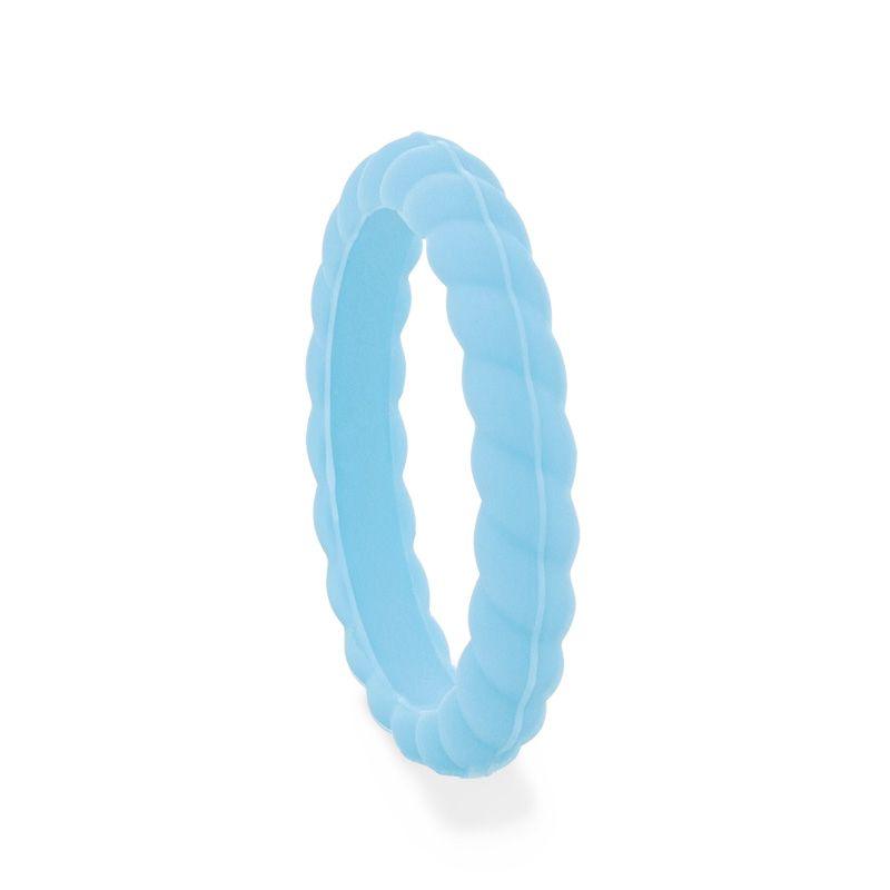 CLEO Stackable Twist Light Blue Silicone Ring - 2mm - Free with Purchase of any Thorsten Ring- Sparkle & Jade-SparkleAndJade.com 