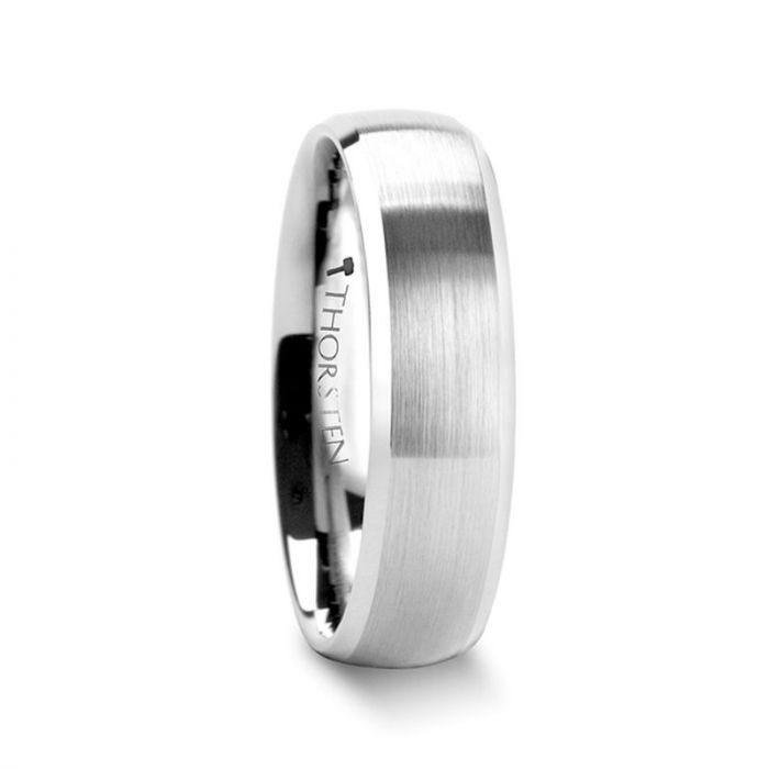 Thorsten POLARIS Domed Brushed Finish Tungsten Ring with Polished Bevels - 6mm or 8mm- Sparkle & Jade-SparkleAndJade.com W338-DBT-6mm-5