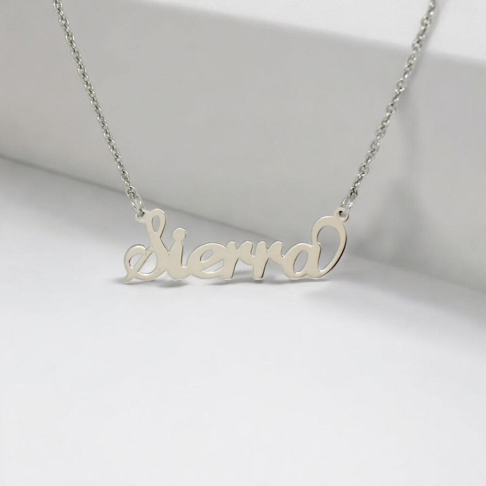 Laser Cut Name Necklace in Sterling Silver or Solid Gold (25)- Sparkle & Jade-SparkleAndJade.com 